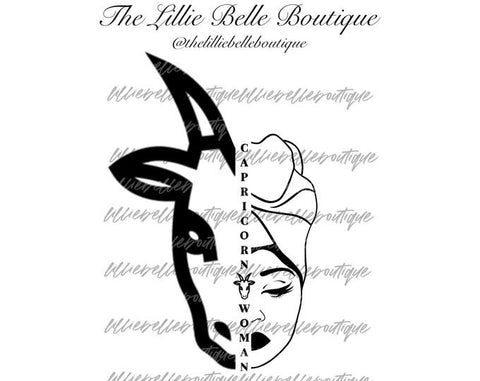 Capricorn Woman SVG PNG African American Woman Zodiac Digital Illustration Sublimation Cricut Silhouette