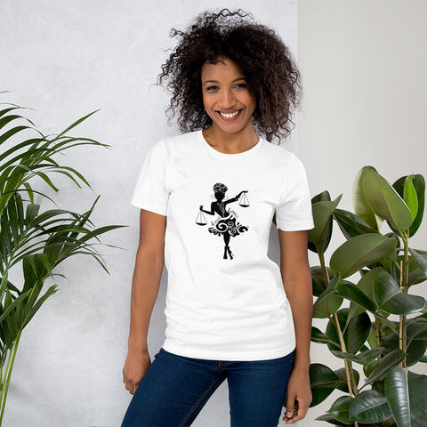 Lady Libra African American Woman Short-Sleeve Women's T-Shirt